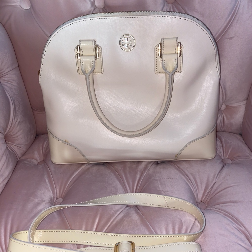 Tory Burch White Purse with Belt